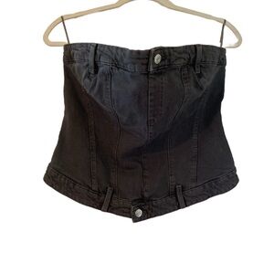 Zara Charcoal Denim Bustier